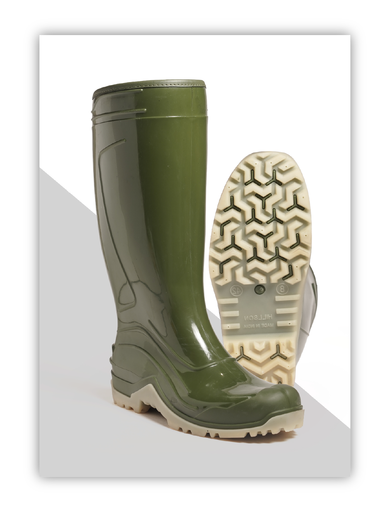 HP02 Green and Cream Gumboot