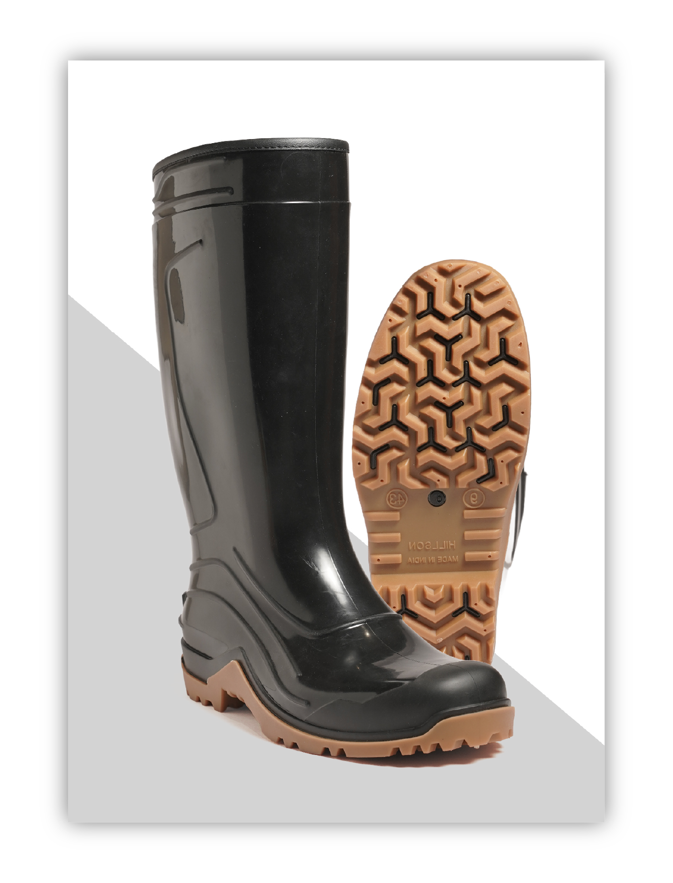 HP01 Black and Tan Gumboot