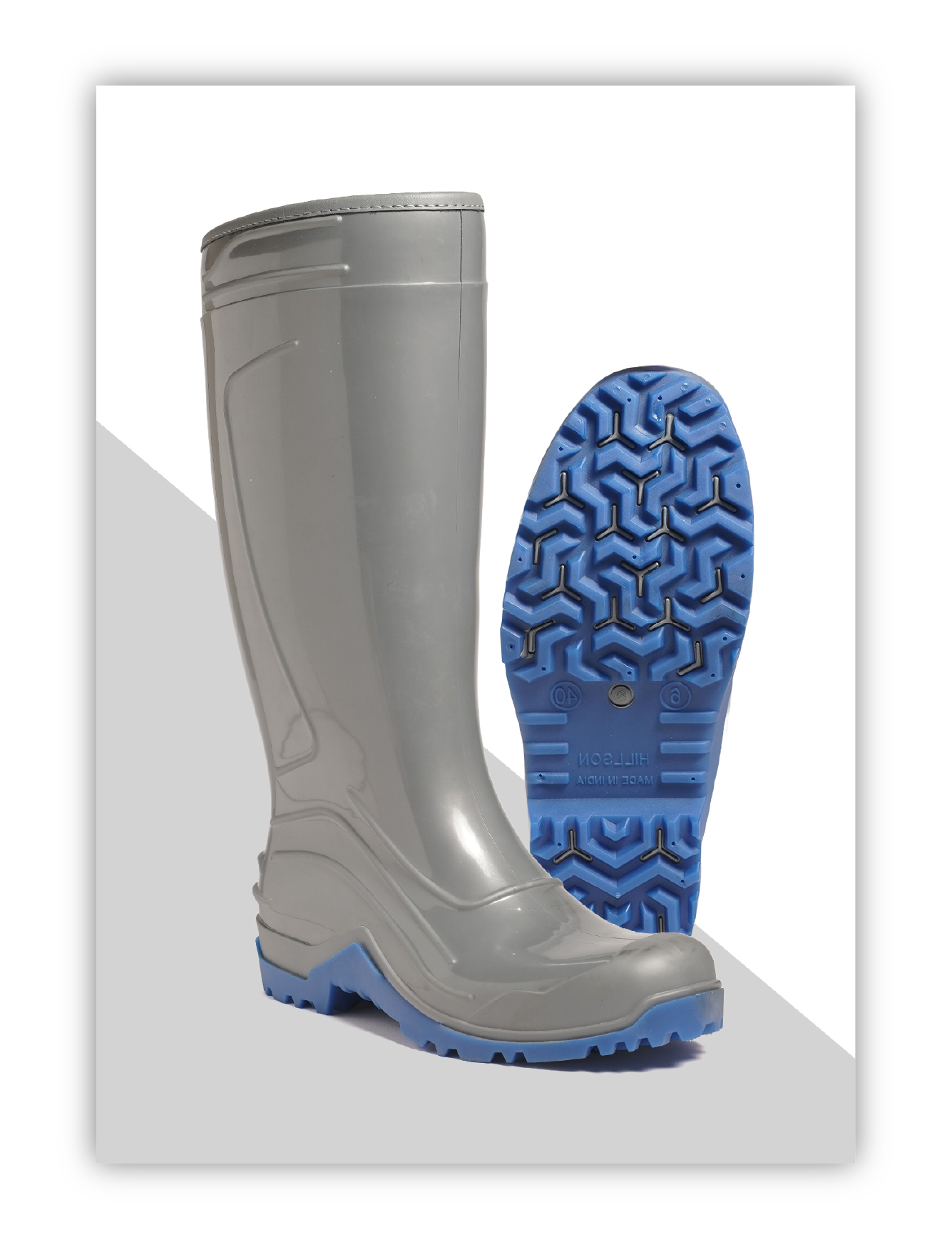 HP04 Grey and Blue Gumboot